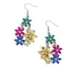 Paparazzi Floral Founder - Multi Pink Yellow Green Blue Gem Flower